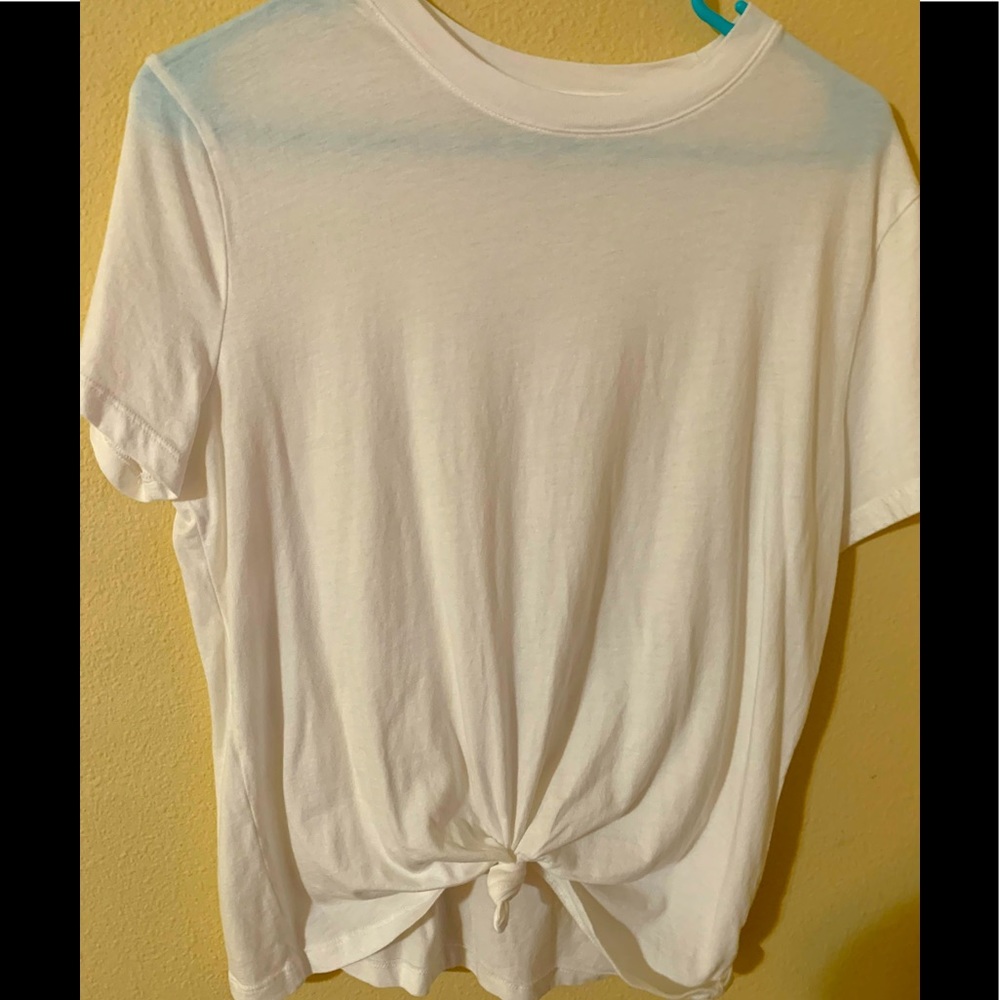 A new day tie white tee